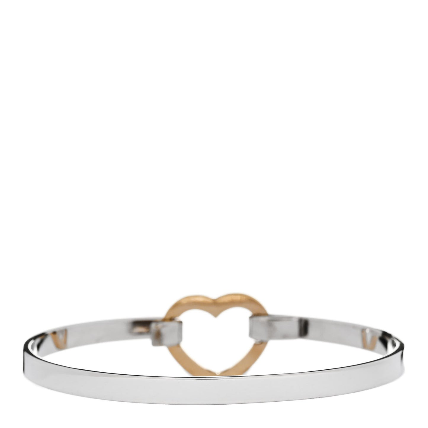 Sterling Silver 18K Yellow Gold Heart Buckle Bracelet