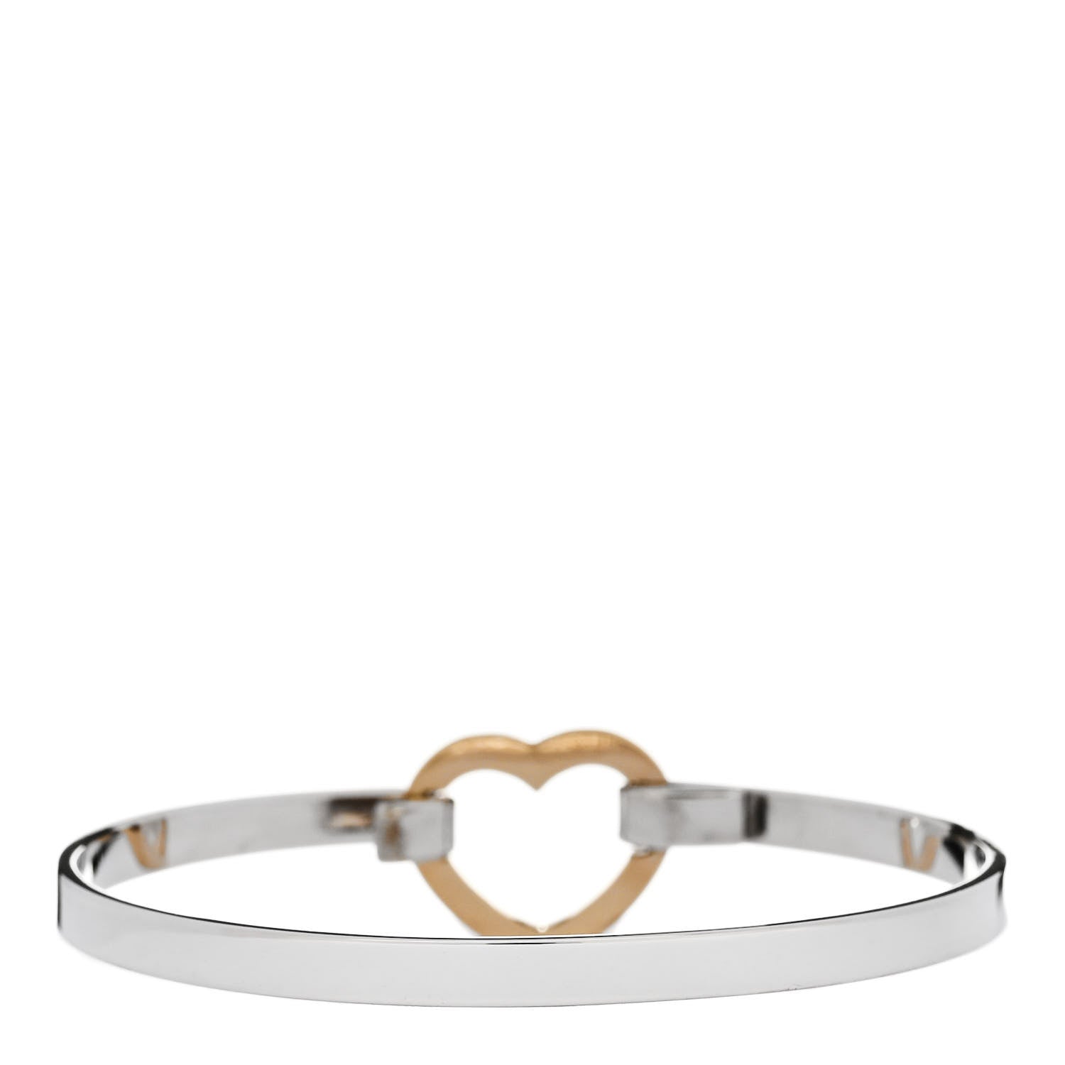 Tiffany Sterling Silver 18K Yellow Gold Heart Buckle Bracelet 2 of 3