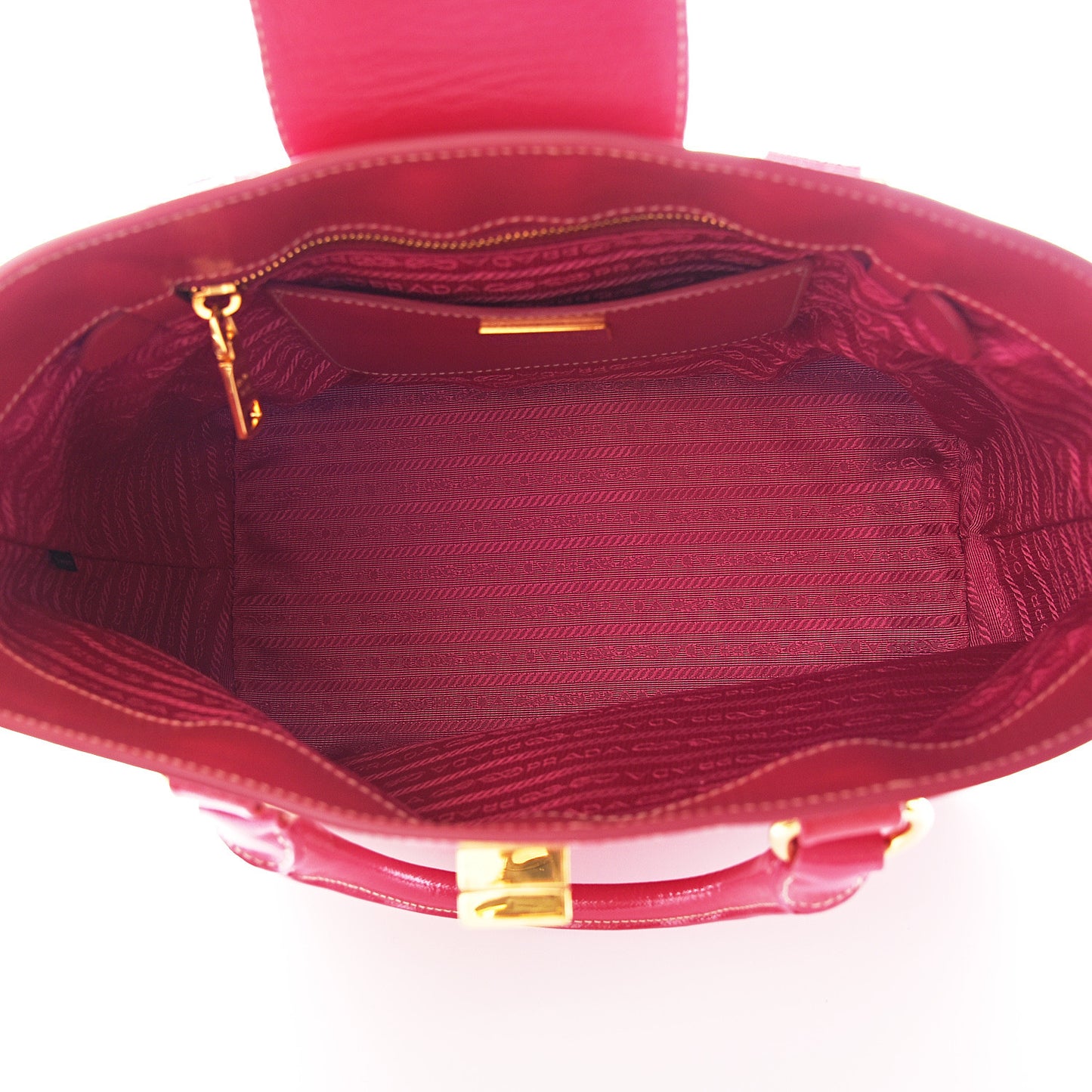 Saffiano Vernice Turn Lock Shopping Tote Peonia