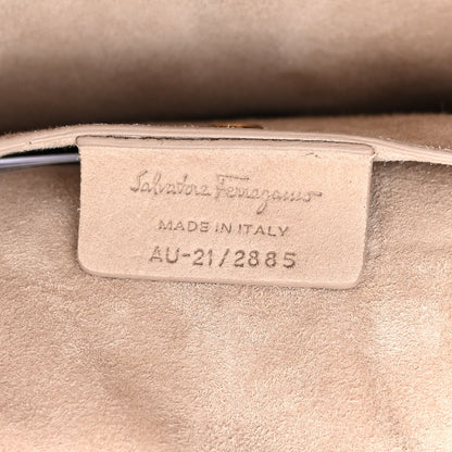 Salvatore Ferragamo Calfskin Maxi Gancio Shoulder Bag Daino 6 of 9