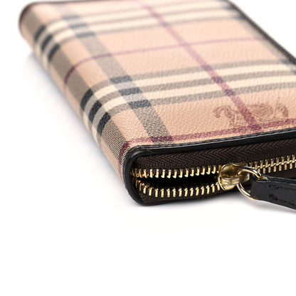 Burberry Haymarket Check Large Ziggy Zip Around Wallet Chocolate 17 of 18