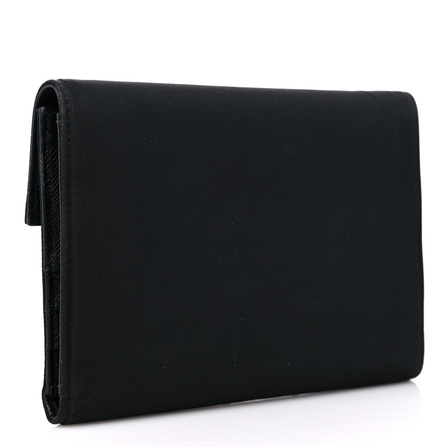 Prada Tessuto Nylon Saffiano Tri-Fold Compact Wallet Black 3 of 13