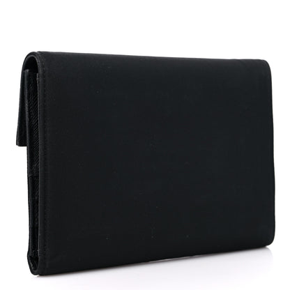 Prada Tessuto Nylon Saffiano Tri-Fold Compact Wallet Black 3 of 13