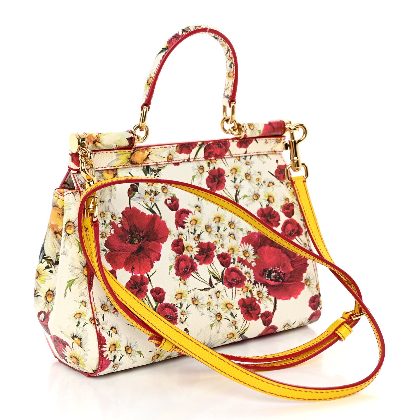 Dauphine Floral Print Small Miss Sicily Satchel White Multicolor