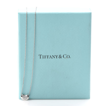 Tiffany Platinum Diamond 9mm Elsa Peretti Bean Pendant Necklace 6 of 6