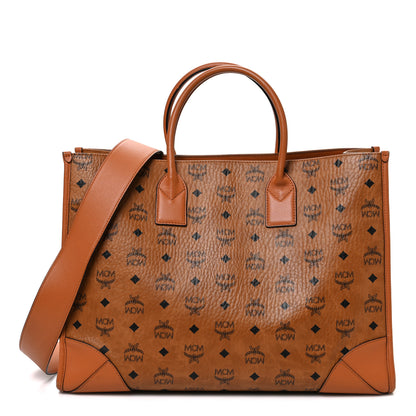MCM Visetos X-Large Munchen Tote Cognac 1 of 13