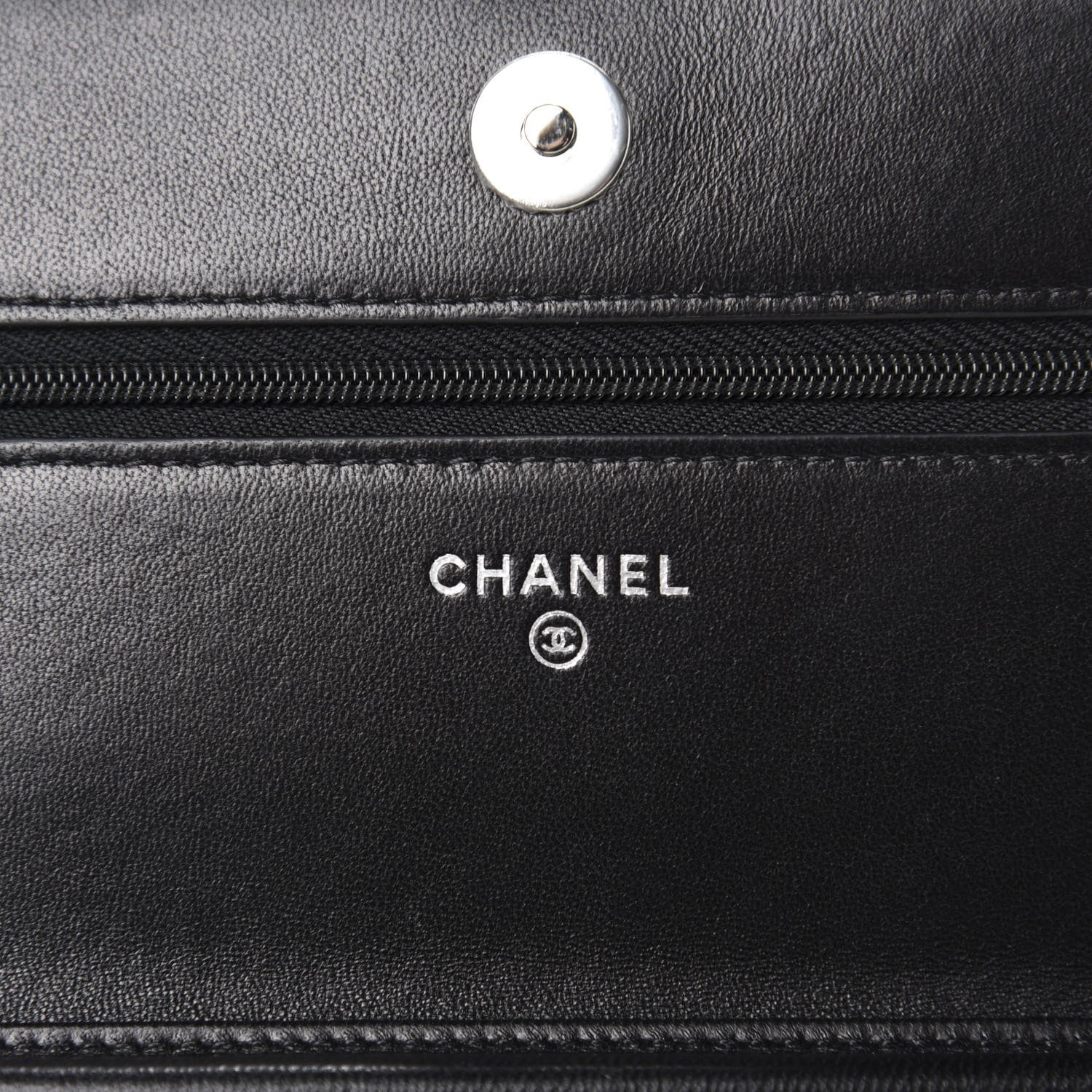 Chanel Lambskin Quilted Wallet On Chain WOC Black 8 of 12