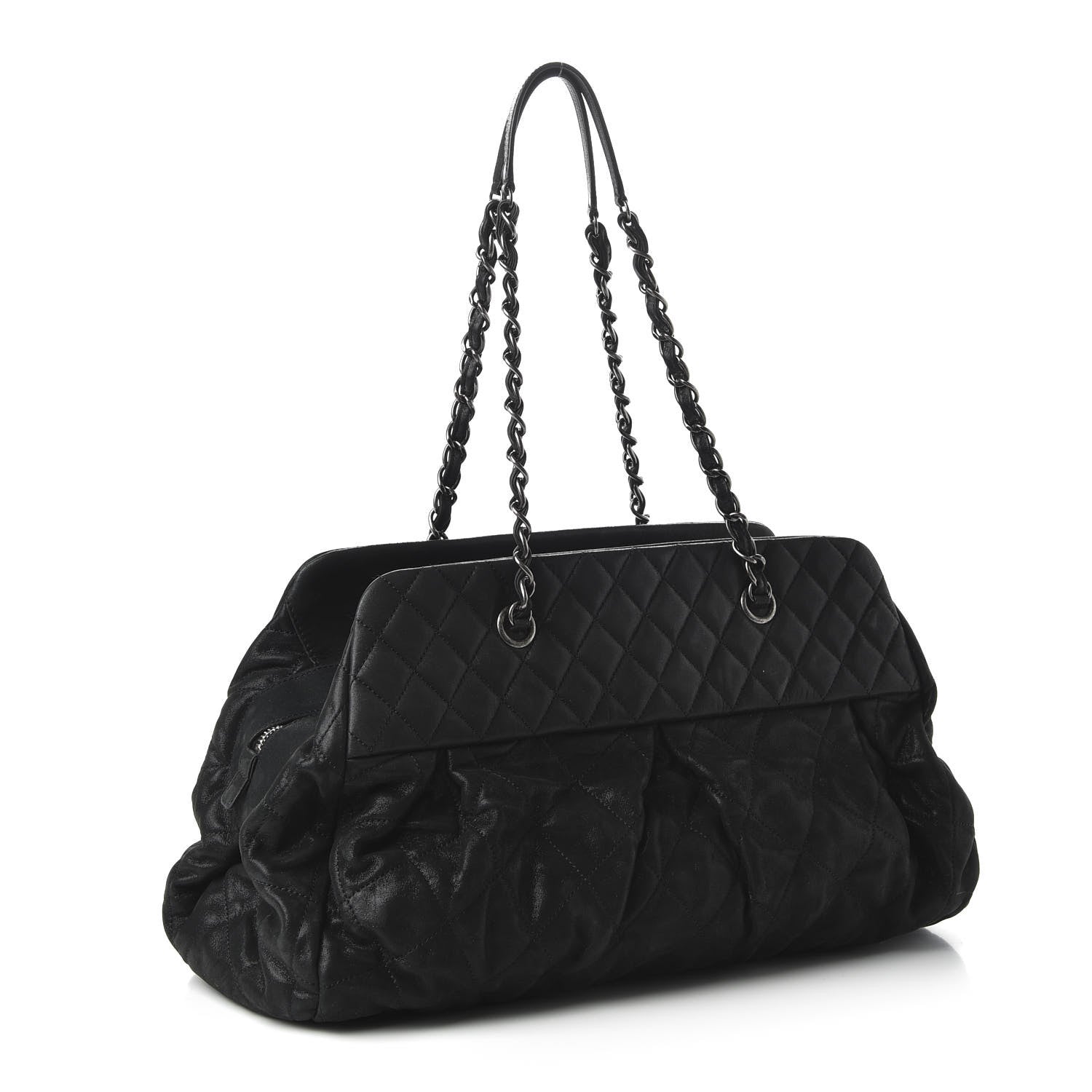 Chanel Iridescent Calfskin Chic Quilt Bowling Bag Black 3 of 12