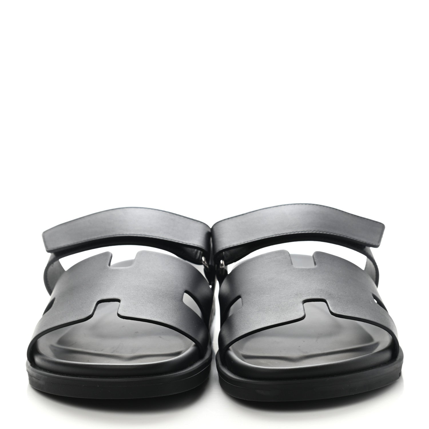 Hermes Calfskin Mens Chypre Sandals 42 Black 2 of 8