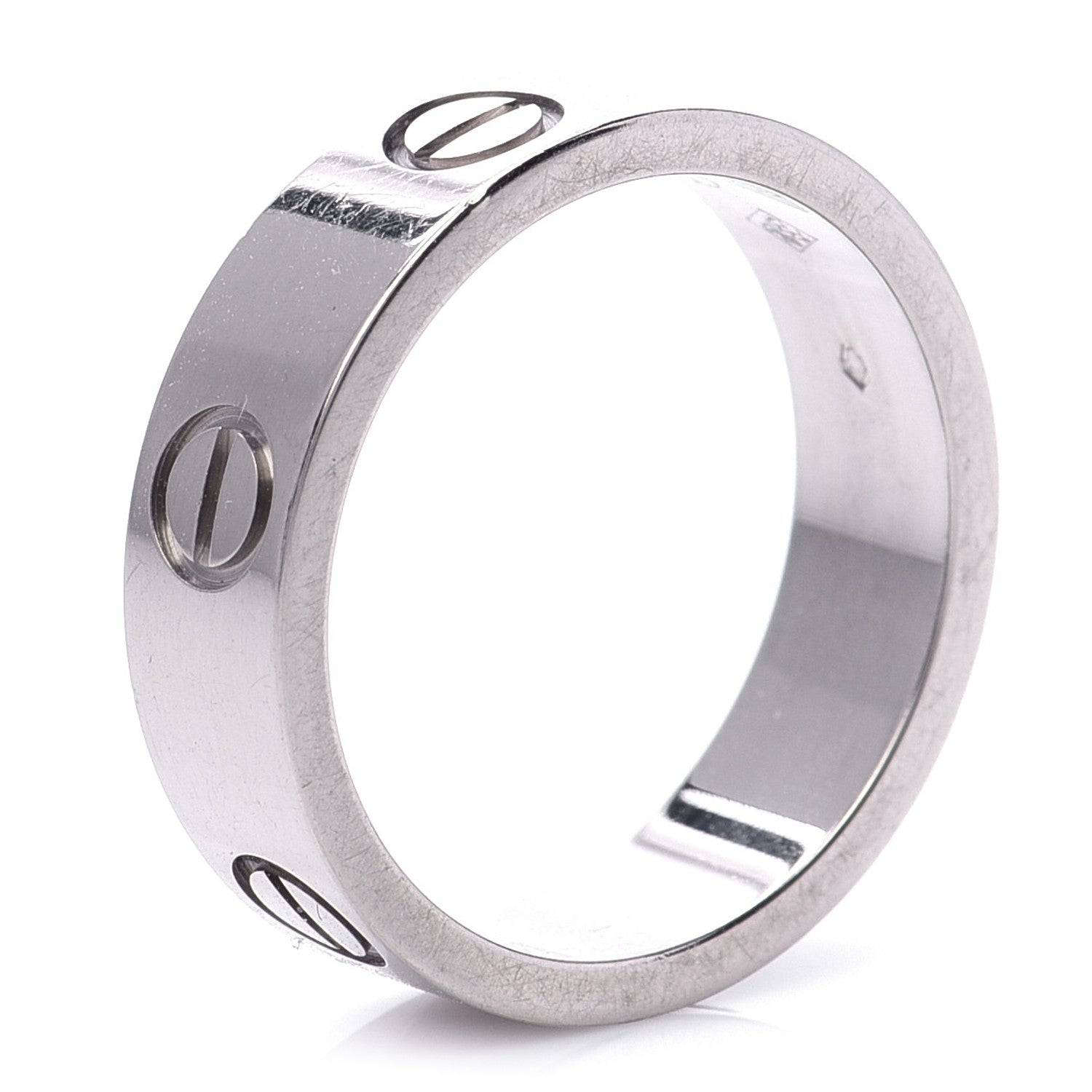 Cartier 18K White Gold 5.5mm LOVE Ring 54 6.75 4 of 6