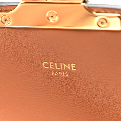 Celine Textile Natural Calfskin Teen Triomphe White Tan 6 of 10