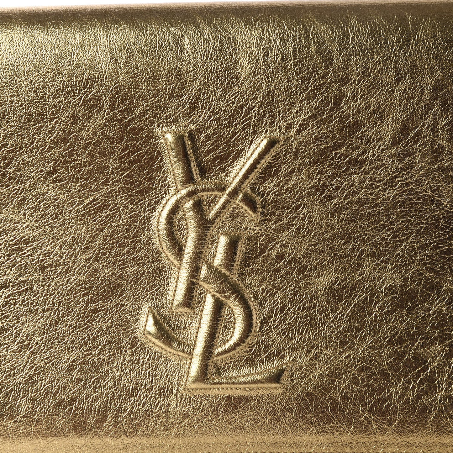 Metallic Calfskin Monogram Large Belle De Jour Clutch Gold
