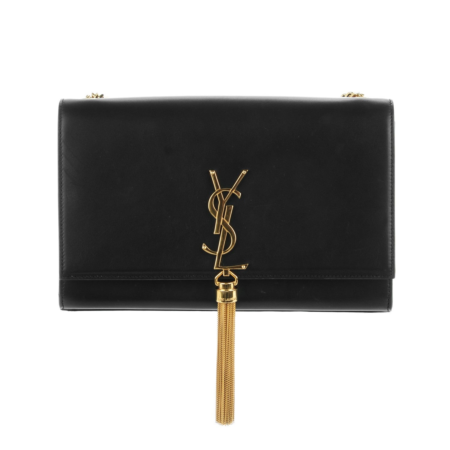 Saint Laurent Smooth Calfskin Medium Classic Monogram Kate Tassel Satchel Black 1 of 7
