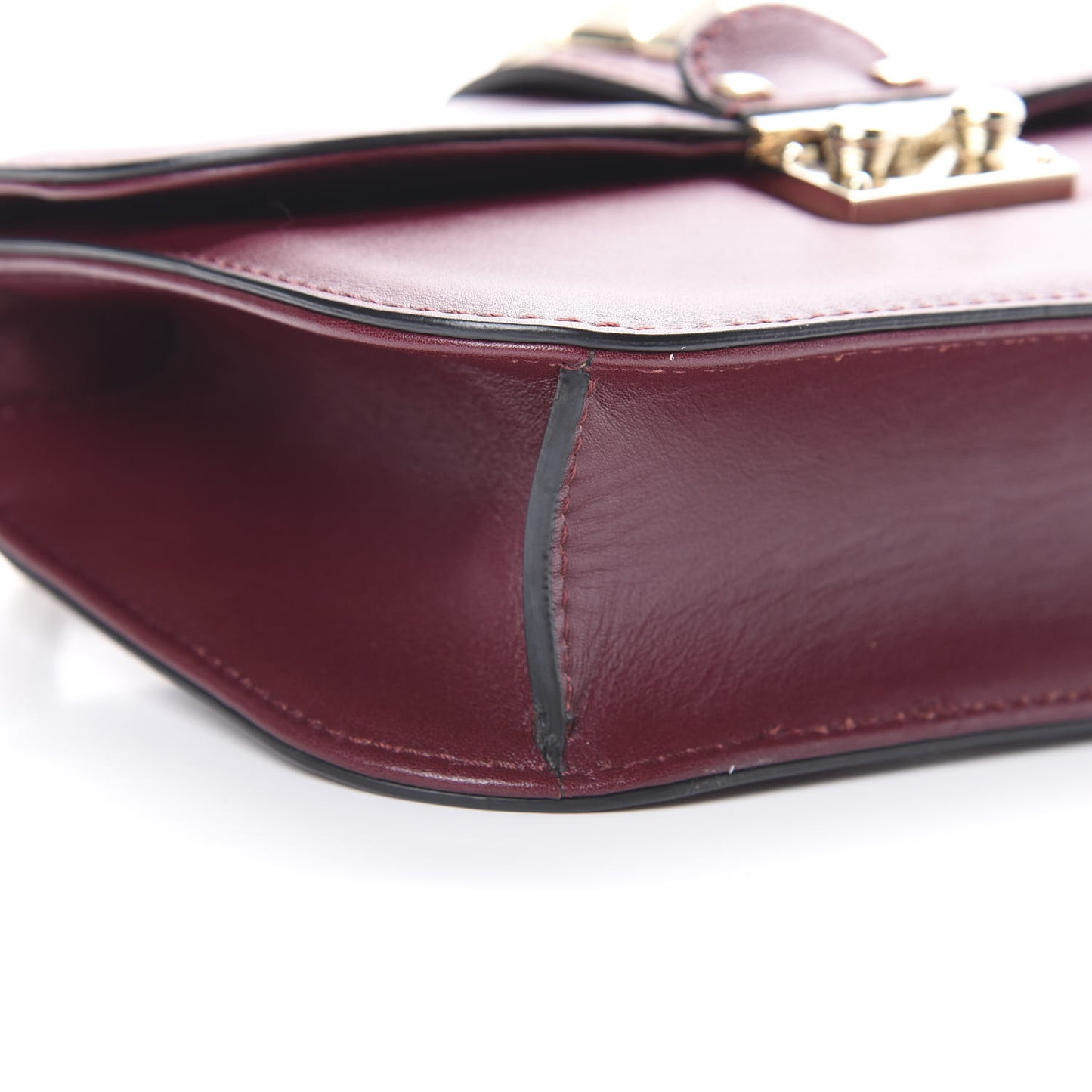 Vitello Small Glam Lock Rockstud Flap Rubin