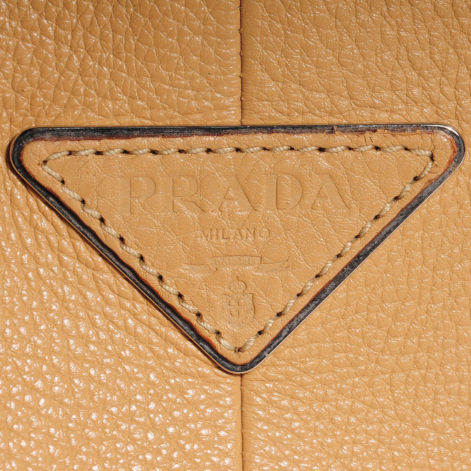 Prada Vitello Daino Buckle Shoulder Bag Sabbia 6 of 10
