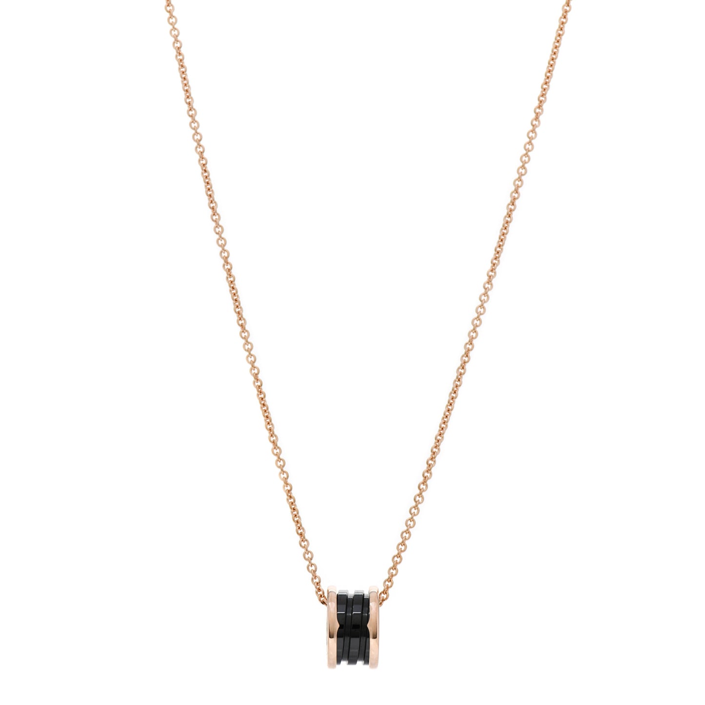 18K Rose Gold Black Ceramic B.Zero1 Pendant Necklace