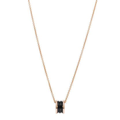 Bulgari 18K Rose Gold Black Ceramic B.Zero1 Pendant Necklace 1 of 6