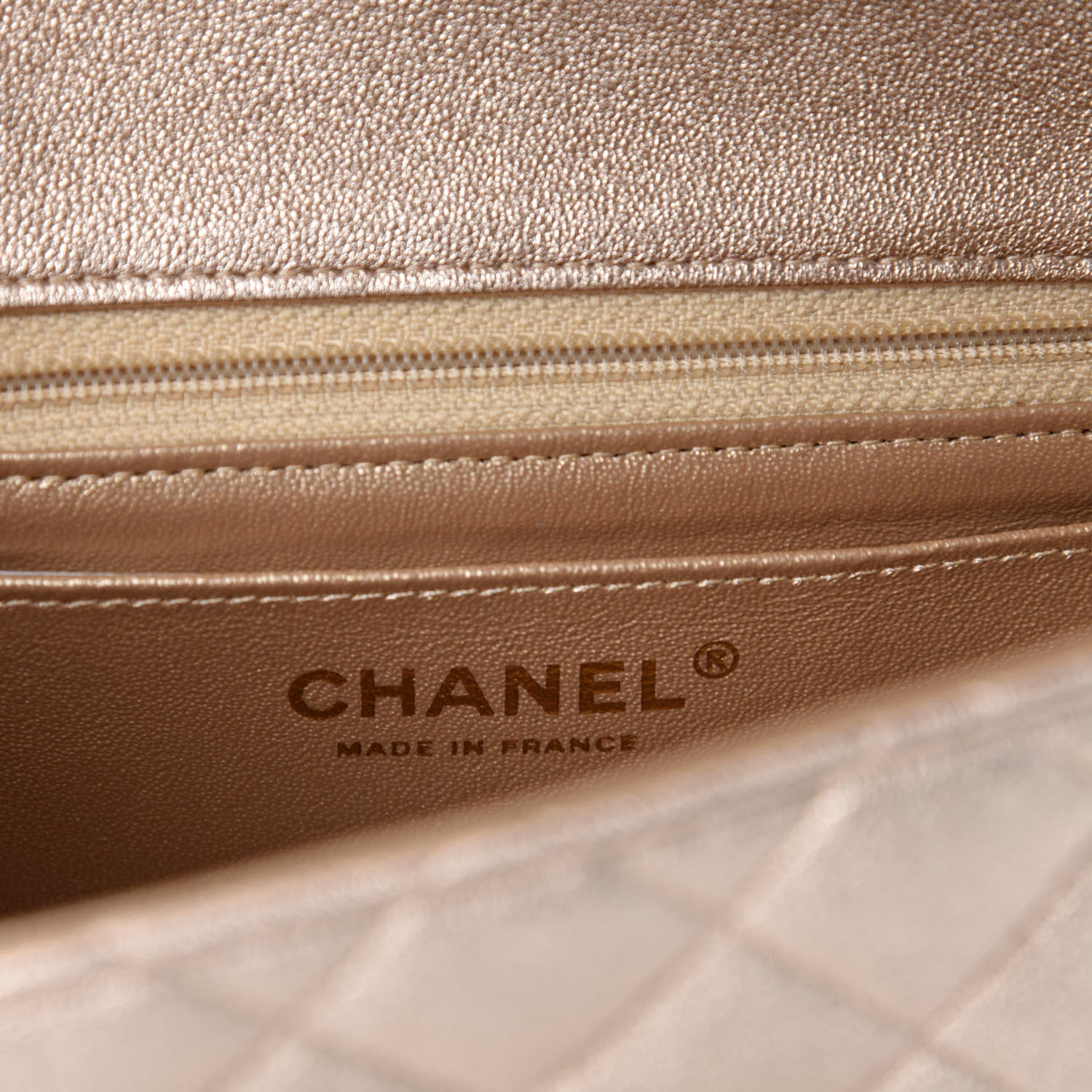 Chanel Metallic Lambskin Quilted Mini Square Flap Gold 8 of 11