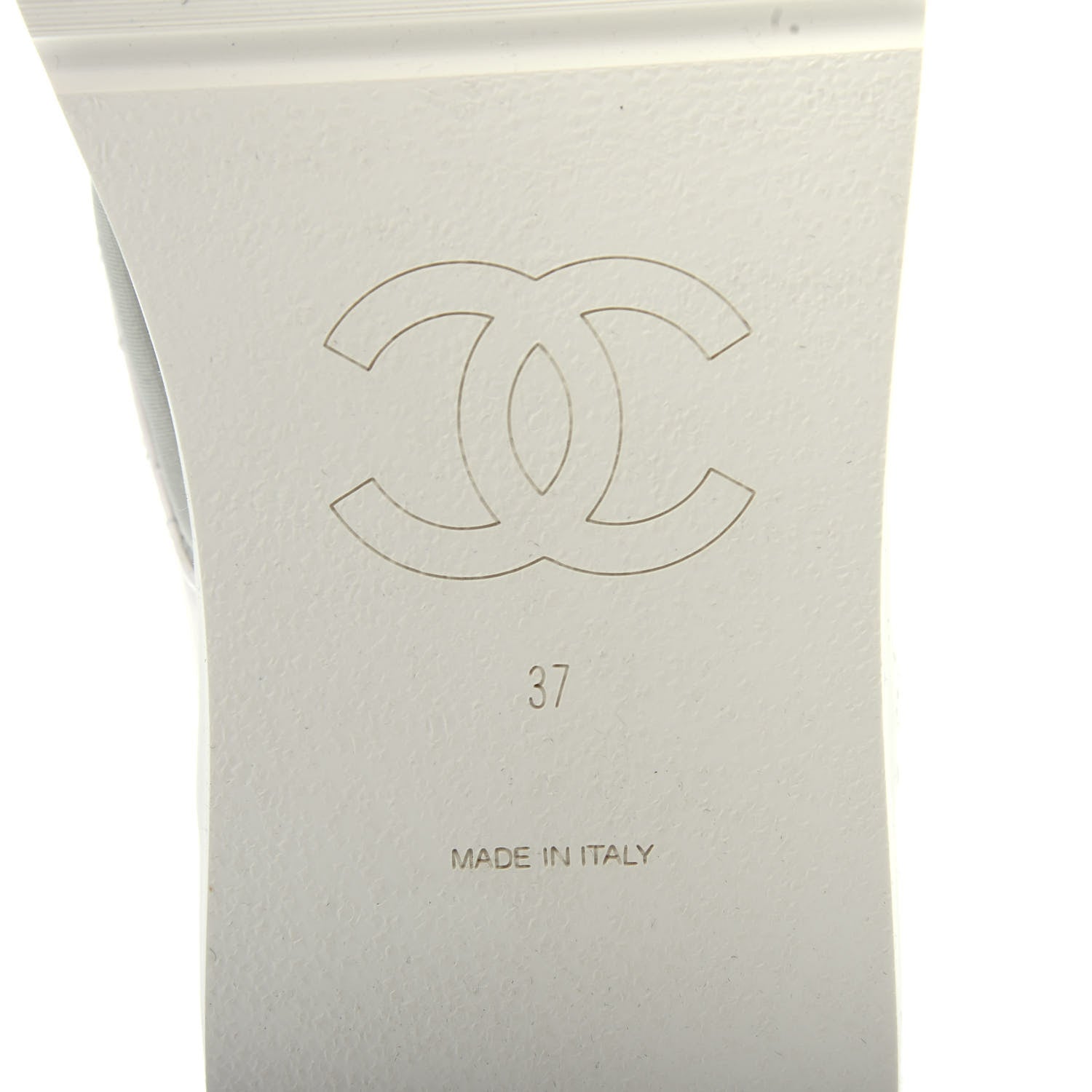 Chanel Goatskin Fabric Gladiator Sandals 37 White Light Grey Navy Blue 9 of 11