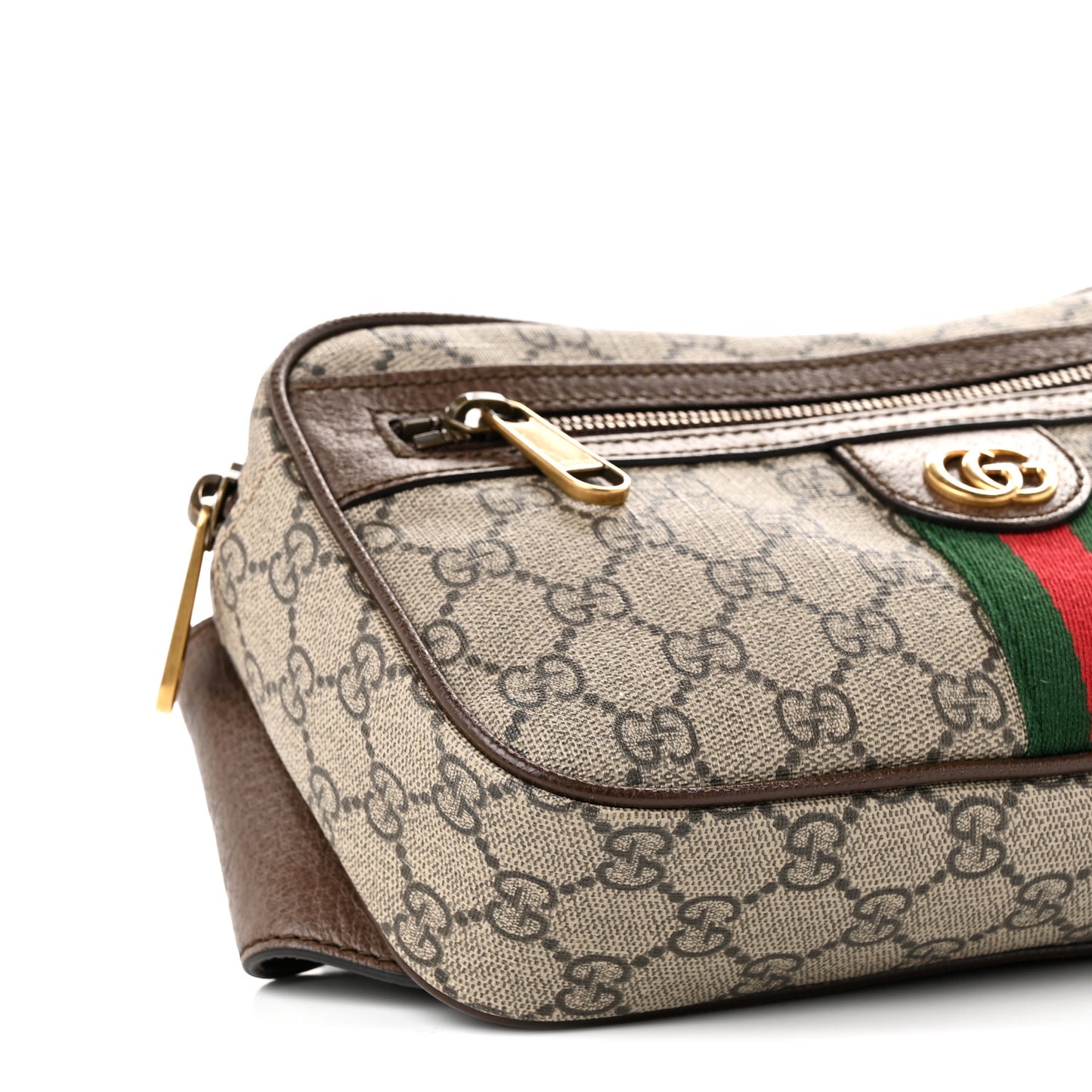 Soft GG Supreme Monogram Medium Ophidia Belt Bag Dark Brown