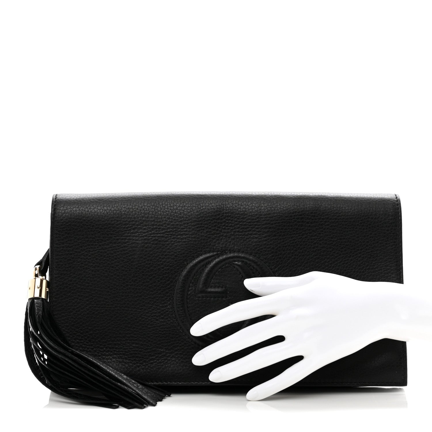 Gucci Pebbled Calfskin Medium Soho Clutch Black 2 of 7