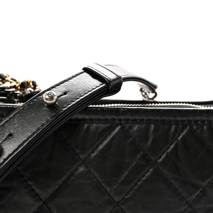 Chanel Aged Calfskin Quilted Small Gabrielle Hobo Black 7 of 9
