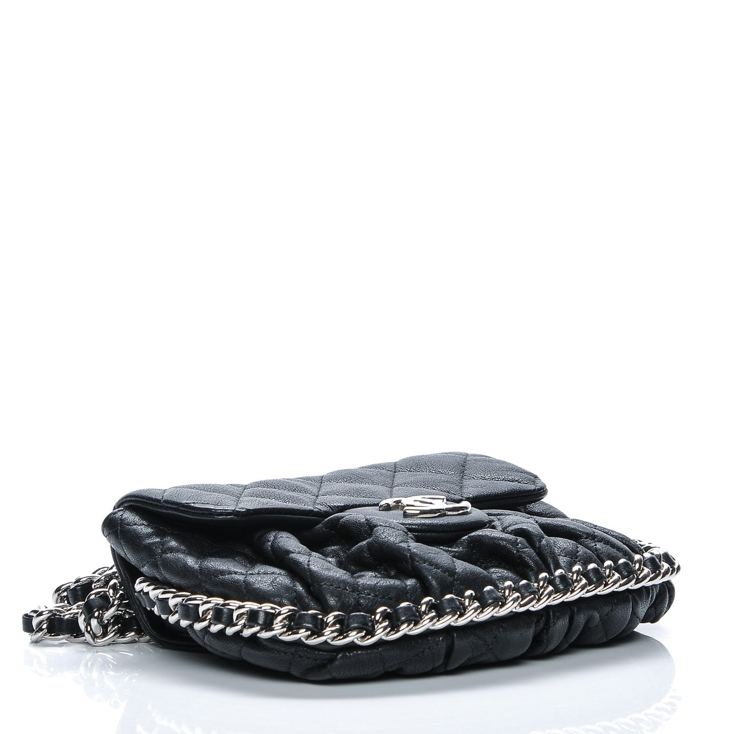 Chanel Washed Lambskin Quilted Mini Chain Around Flap Black 4 of 6