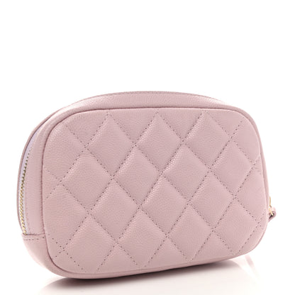 Chanel Caviar Quilted Small Curvy Pouch Cosmetic Case Light Pink 3 of 10
