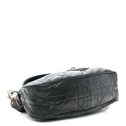 Christian Dior Lambskin Cannage Flap Messenger Bag Black 4 of 11