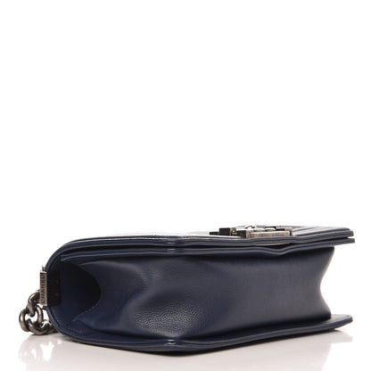 Chanel Calfskin Double Stitch Small Boy Flap Navy Blue 4 of 8