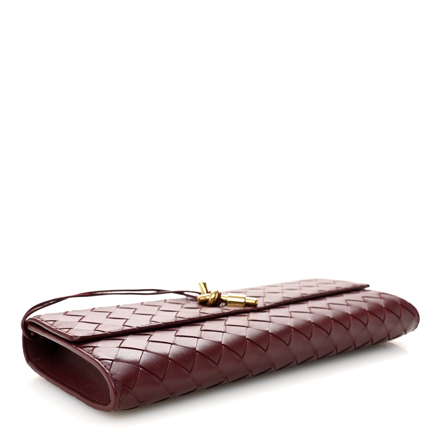 Bottega Veneta Nappa Intrecciato Long Andiamo Top Handle Clutch Barolo 4 of 6
