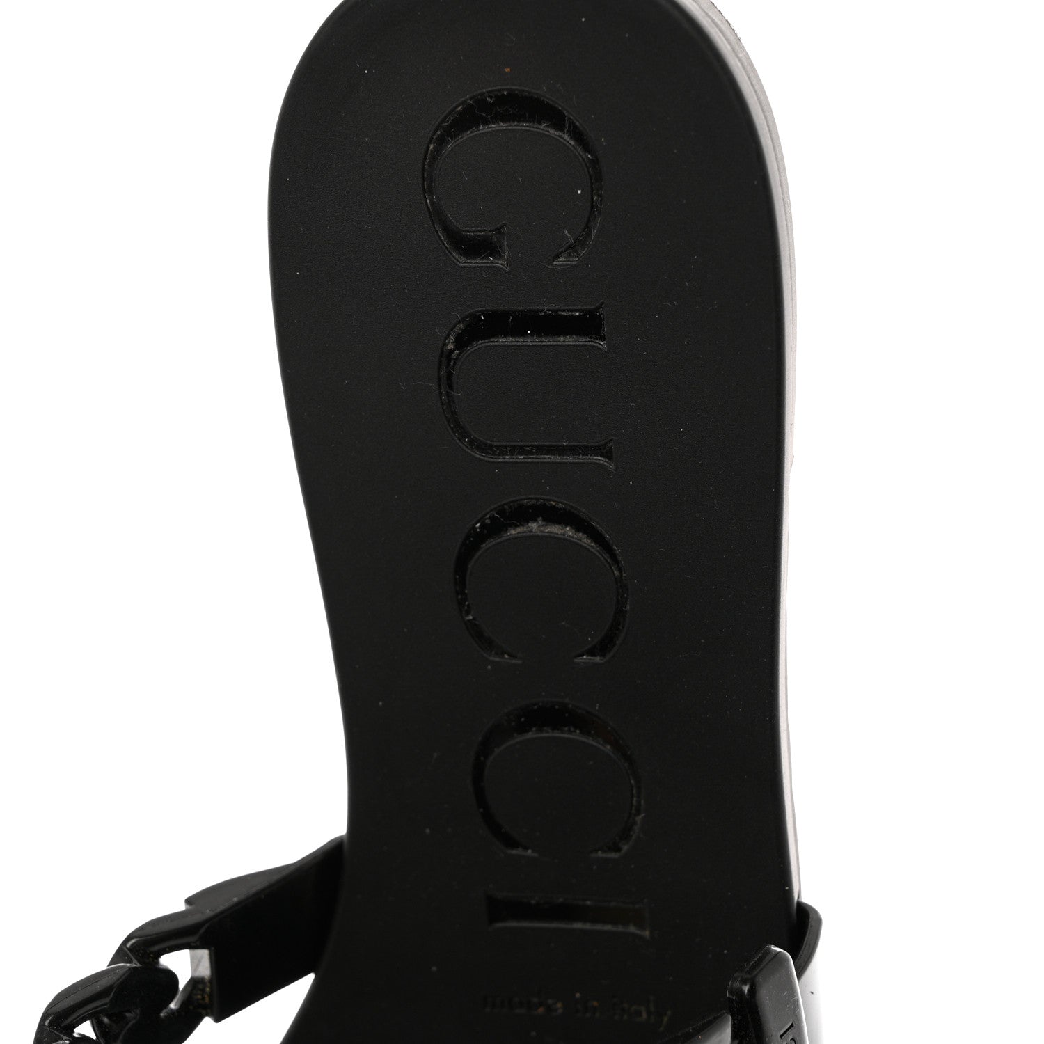 Gucci Rubber Womens Slide Sandals 38 Black 8 of 9