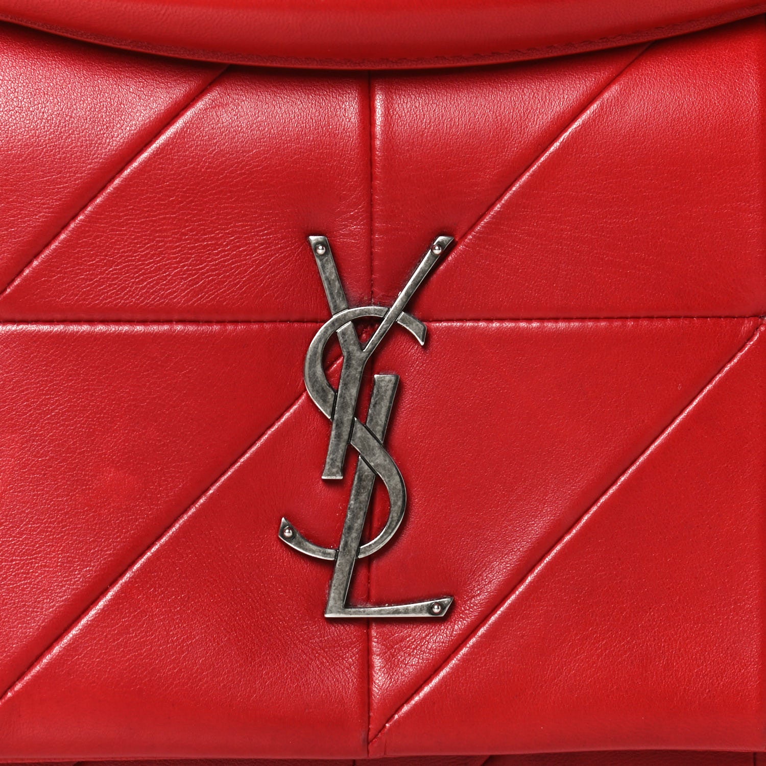 Saint Laurent Lambskin Patchwork Monogram Medium Jamie Red 9 of 13