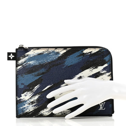 Louis Vuitton Canvas Printed Brushstroke Camouflage Pochette Jour PM Blue 2 of 7
