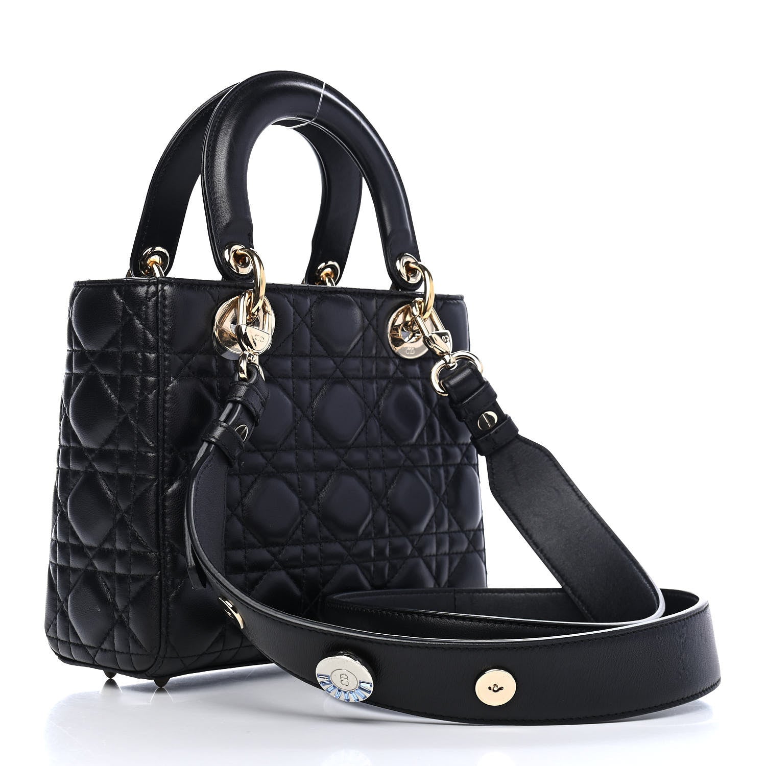 Christian Dior Lambskin Cannage Small Lucky Badges My Lady Dior Black 3 of 10