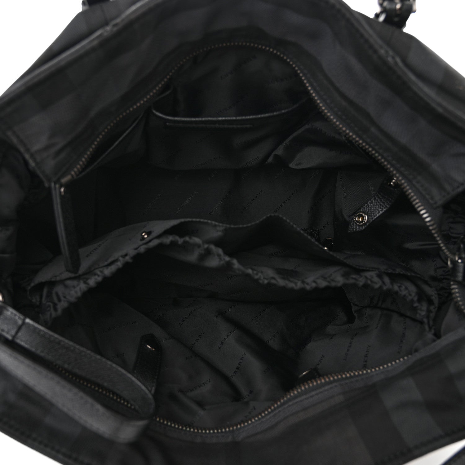 Burberry Nylon House Check Diaper Bag Black 6 of 15