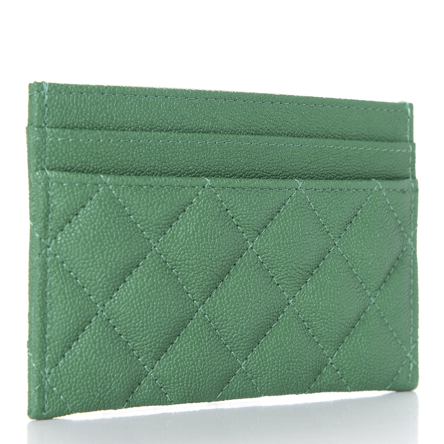 Chanel Caviar Quilted Boy Card Holder Green 3 of 9
