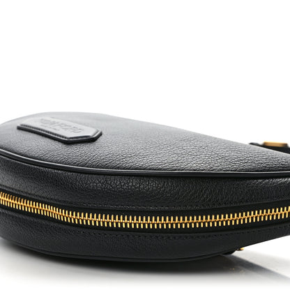 Tom Ford Grained Calfskin Zip Crescent Bag Black 8 of 8