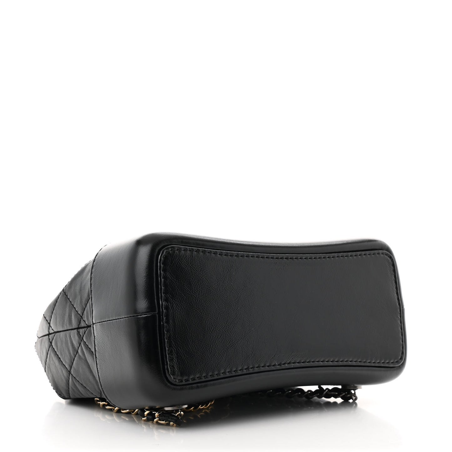 Aged Calfskin Quilted Small Gabrielle Backpack Black