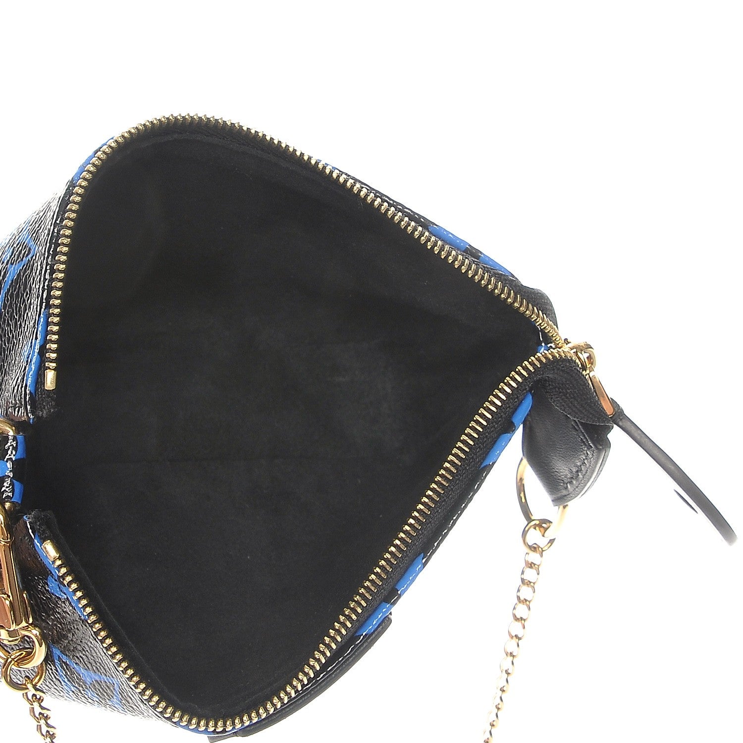 Louis Vuitton Colored Monogram Mini Pochette Accessories Blue Black 6 of 8