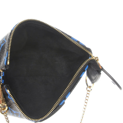 Louis Vuitton Colored Monogram Mini Pochette Accessories Blue Black 6 of 8
