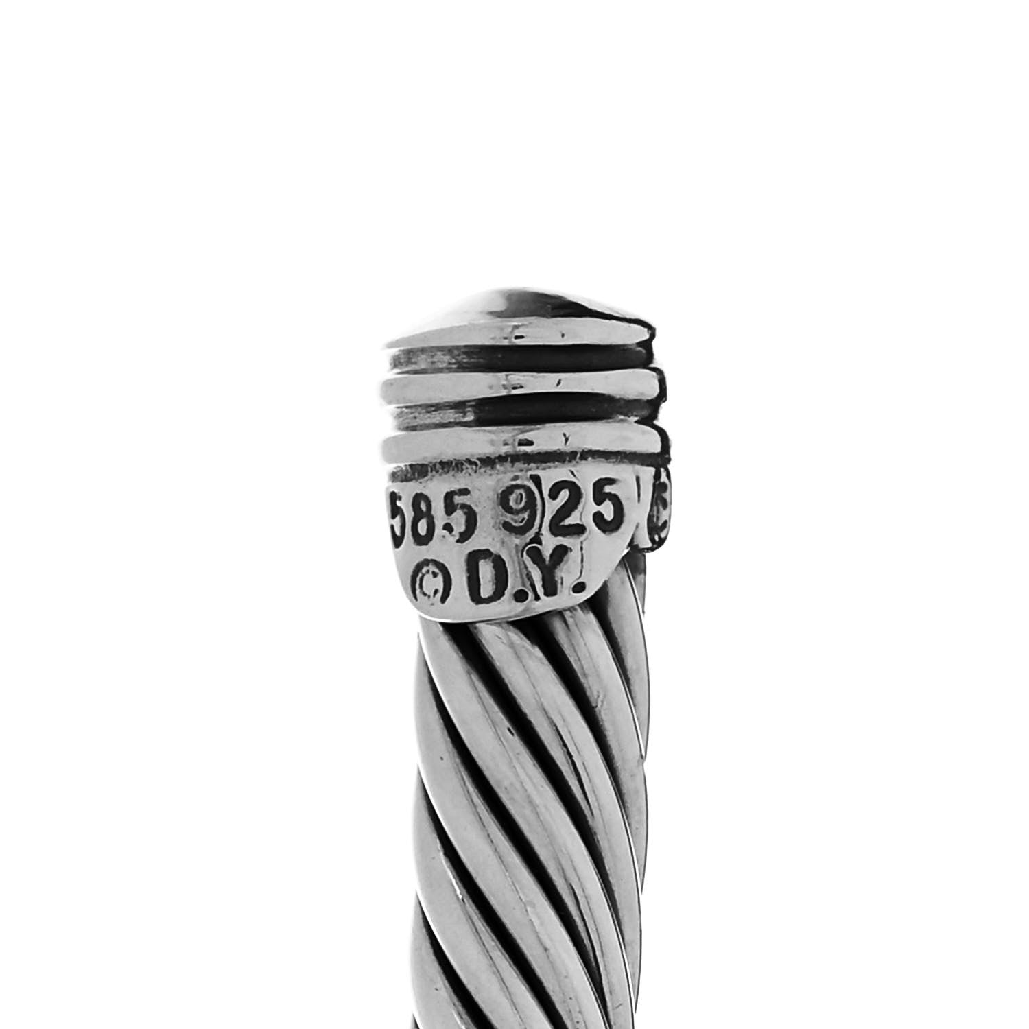 David Yurman Sterling Silver 14K Yellow Gold 5mm Cable Classics Two Station Bracelet 3 of 3