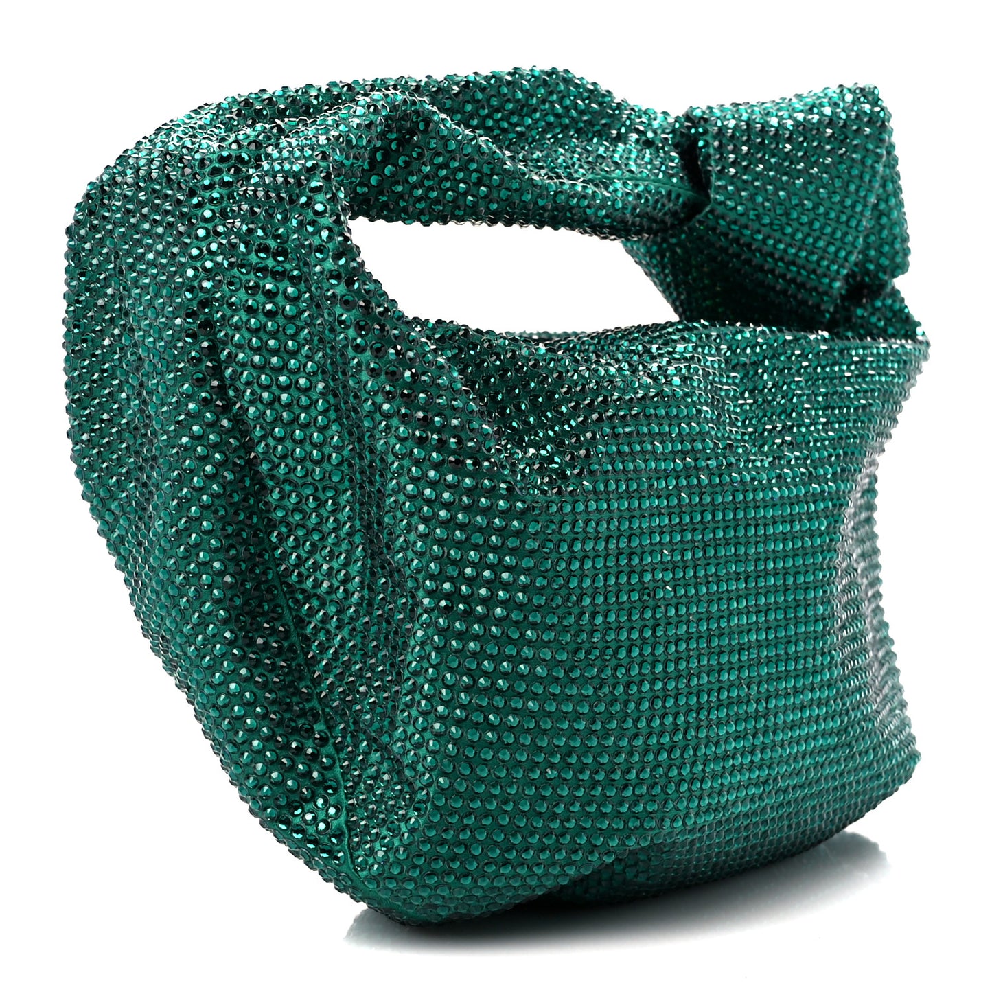 Crystal Embellished Satin Mini Hotfix Jodie Emerald