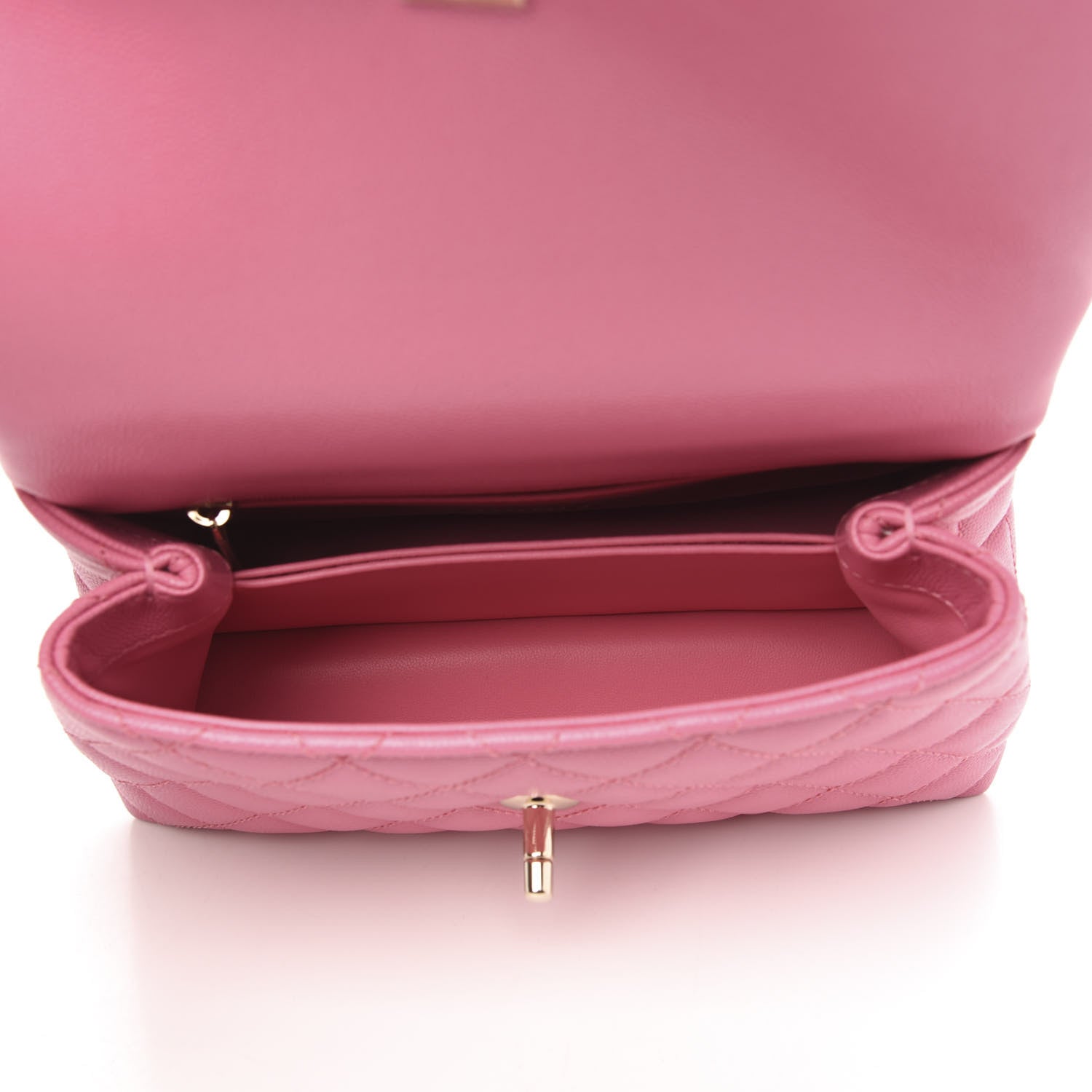 Chanel Caviar Lizard Embossed Quilted Mini Coco Handle Flap Pink 5 of 9