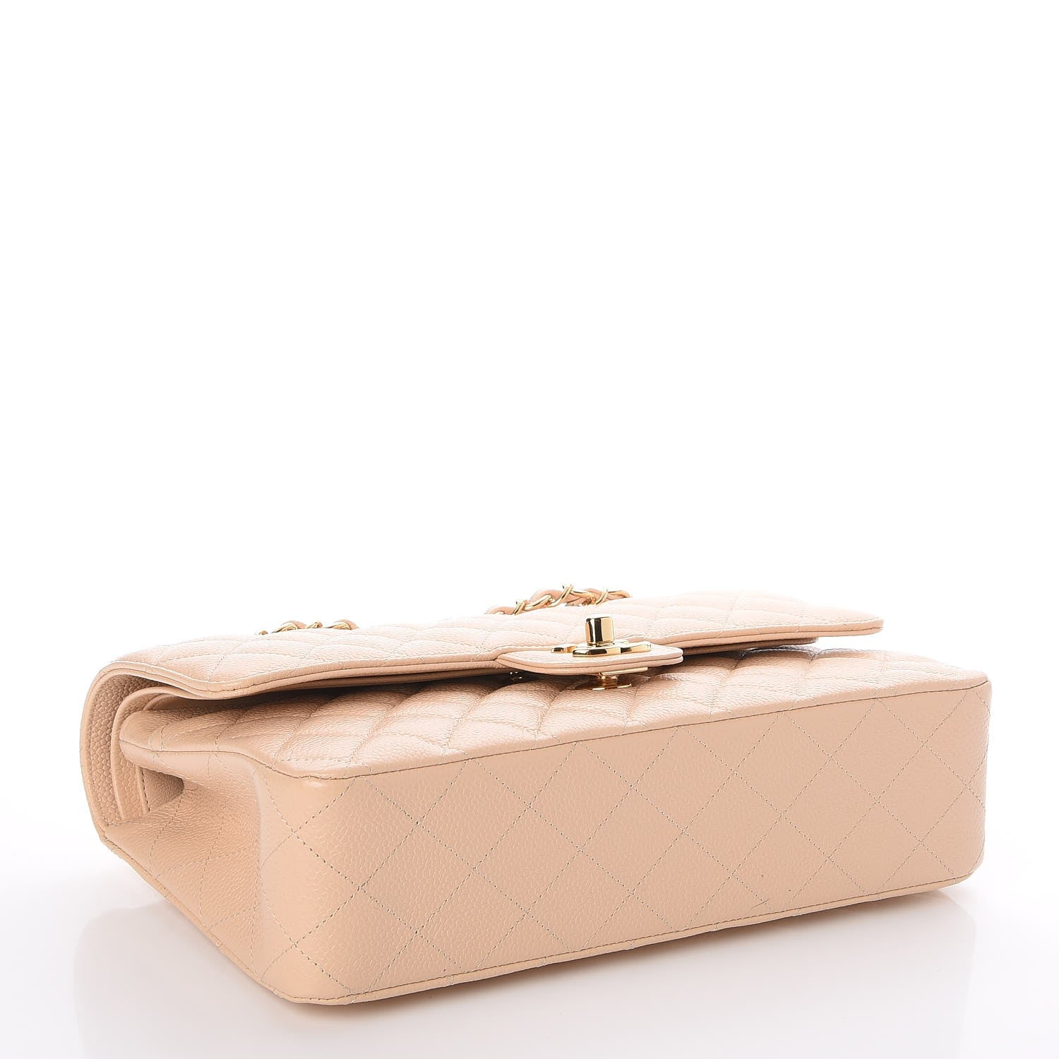 Chanel Caviar Quilted Medium Double Flap Beige Clair 5 of 9