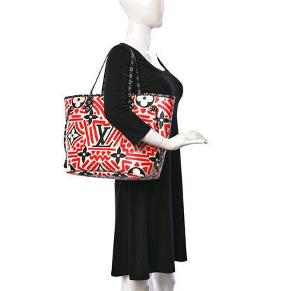 Louis Vuitton Monogram Giant Crafty Neverfull MM Creme Rouge Black 2 of 12