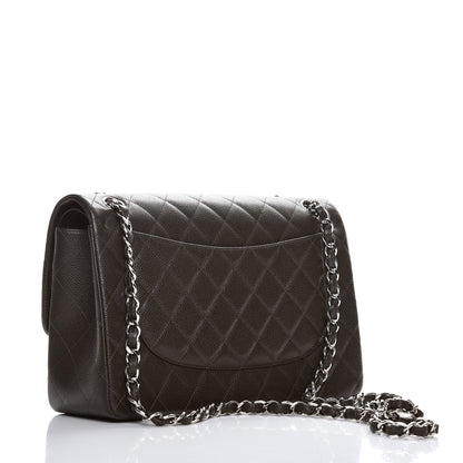 Chanel Caviar Quilted Jumbo Double Flap Dark Brown 3 of 8