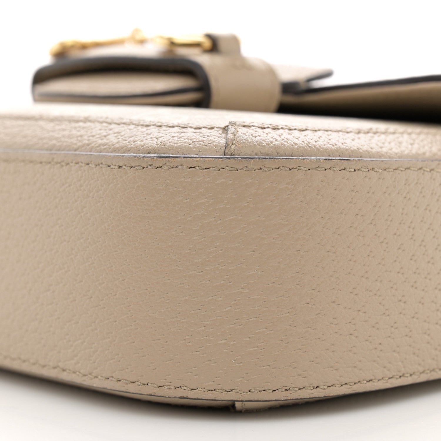 Gucci GG Supreme Monogram Textured Dollar Calfskin Web Mini Horsebit 1955 Shoulder Bag Beige Mystic White Oatmeal 13 of 19