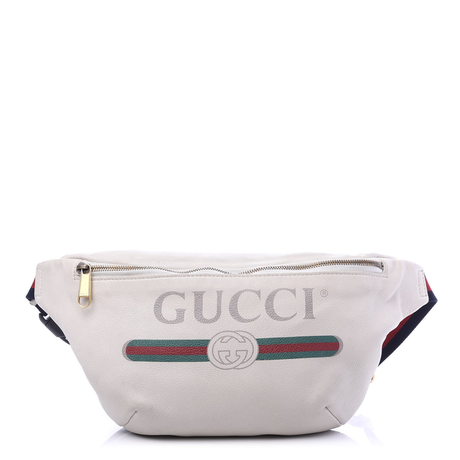 Gucci Grained Calfskin Logo Belt Bag White 1 of 10