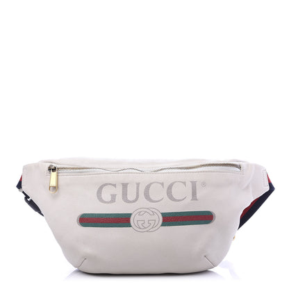Gucci Grained Calfskin Logo Belt Bag White 1 of 10